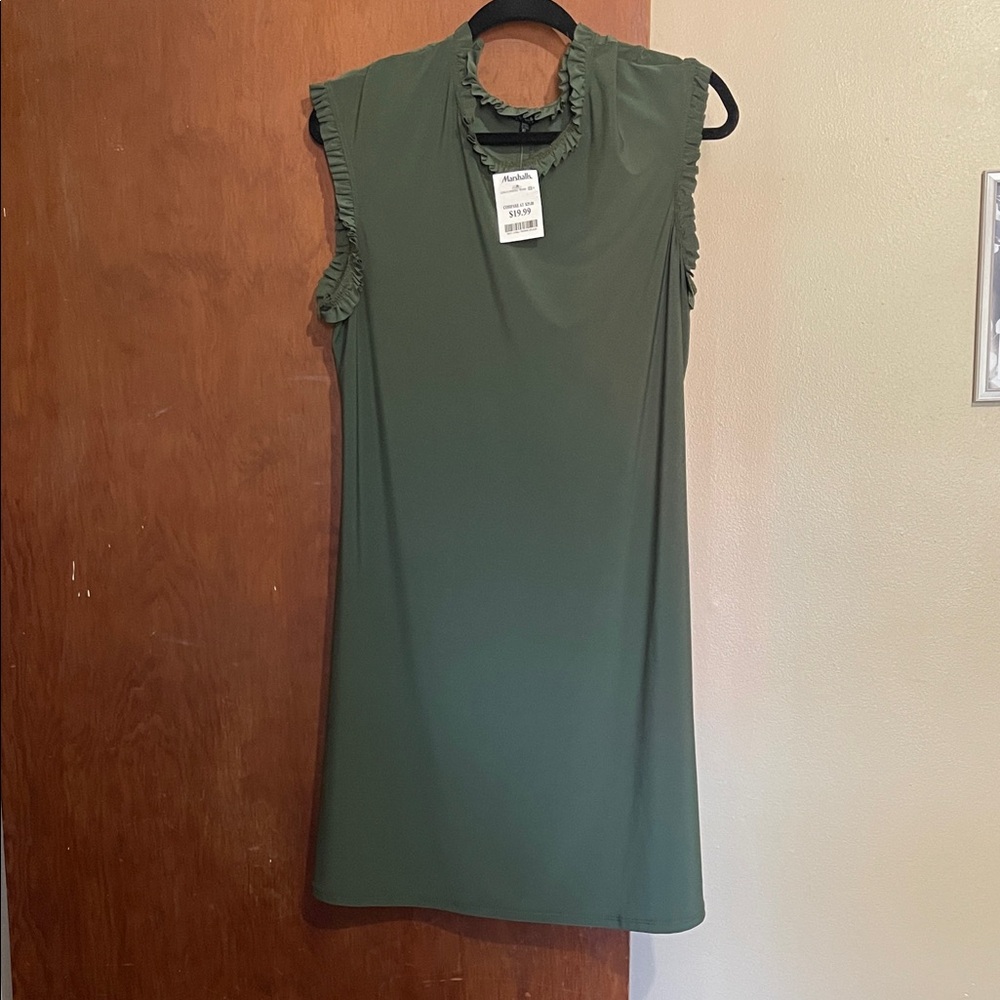 Nicole Miller Ruffled Green Mini Dress